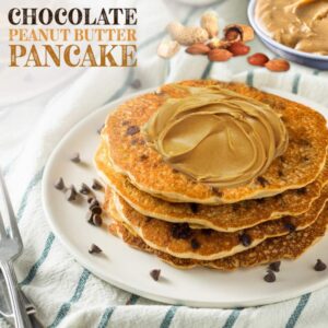 High protein chocolate peanut butter pancake
