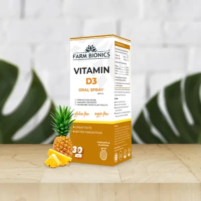 FARM BIONICS Vitamin D3 Oral Spray in Pineapple Flavour